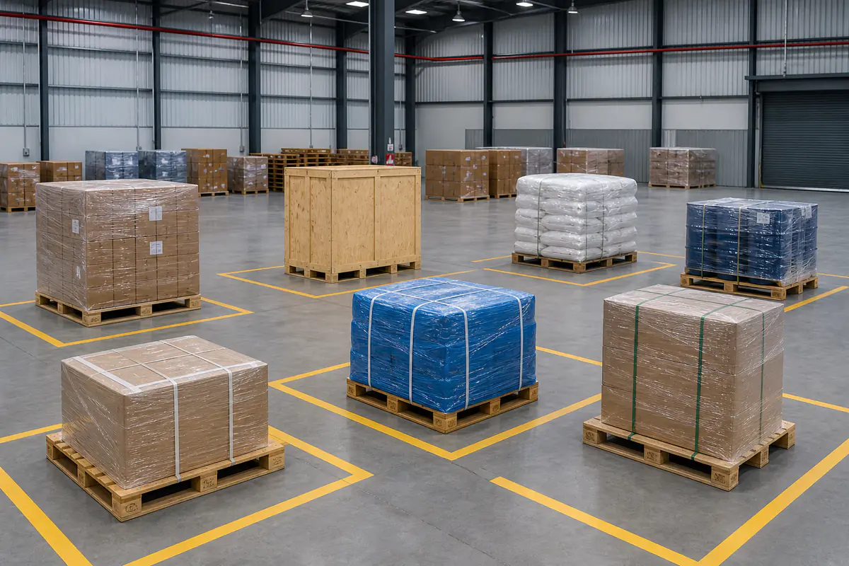 Konsainan pallet diasingkan dalam bay LCL